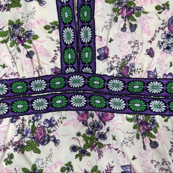 Vintage 70s This Is Yours San Francisco Butterfly Print Maxi Dress ILGWU Size XS - Picture 5 of 15